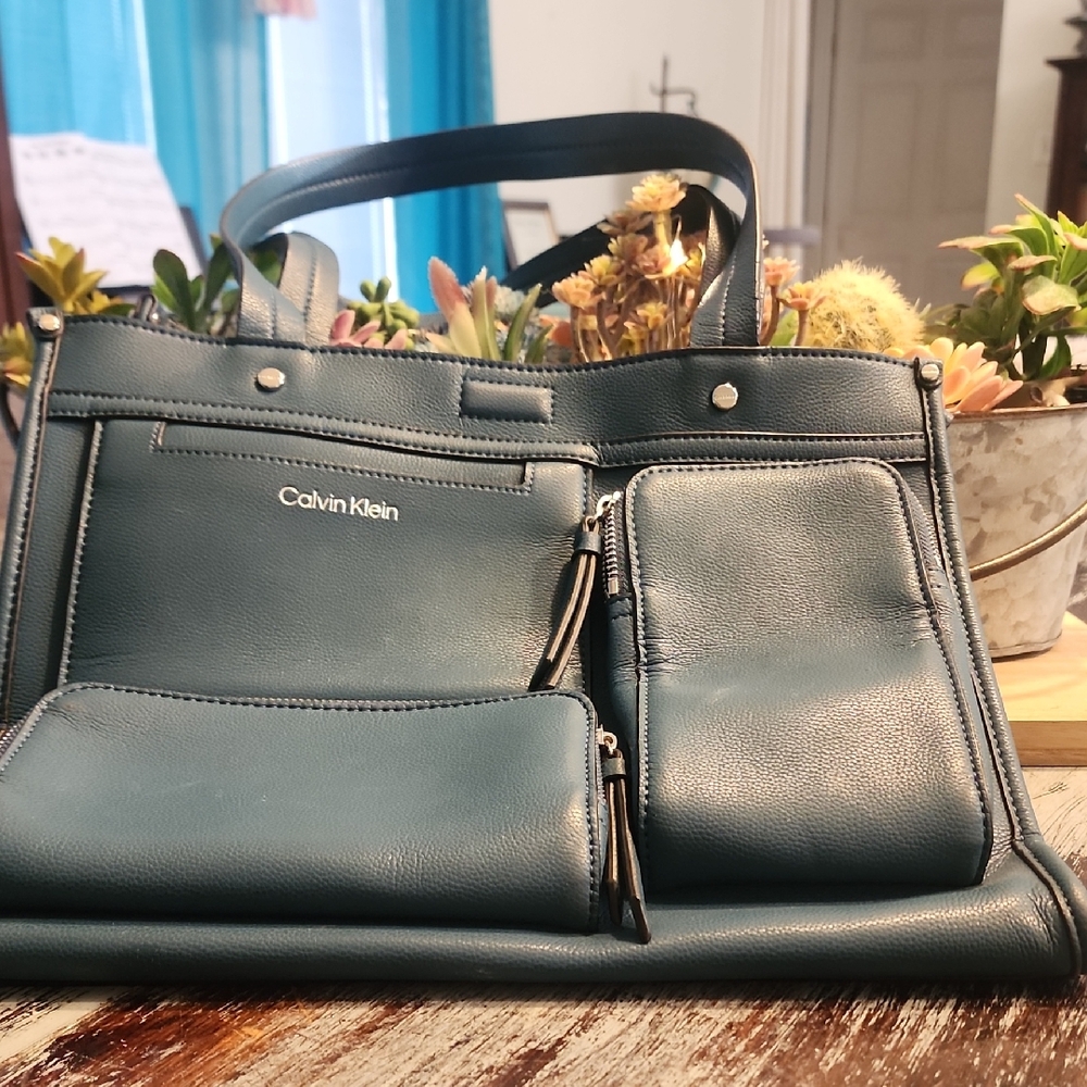 Calvin Klein Dark Teal Tote Bag